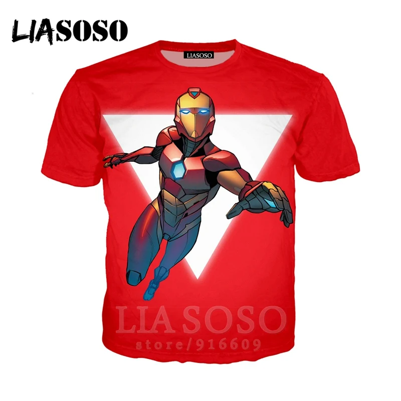 Модная футболка Детская уличная футболка с 3d принтом «Железный человек» для мужчин и женщин детская одежда «мстители» в стиле Харадзюку» короткий рукав E684 - Цвет: 7