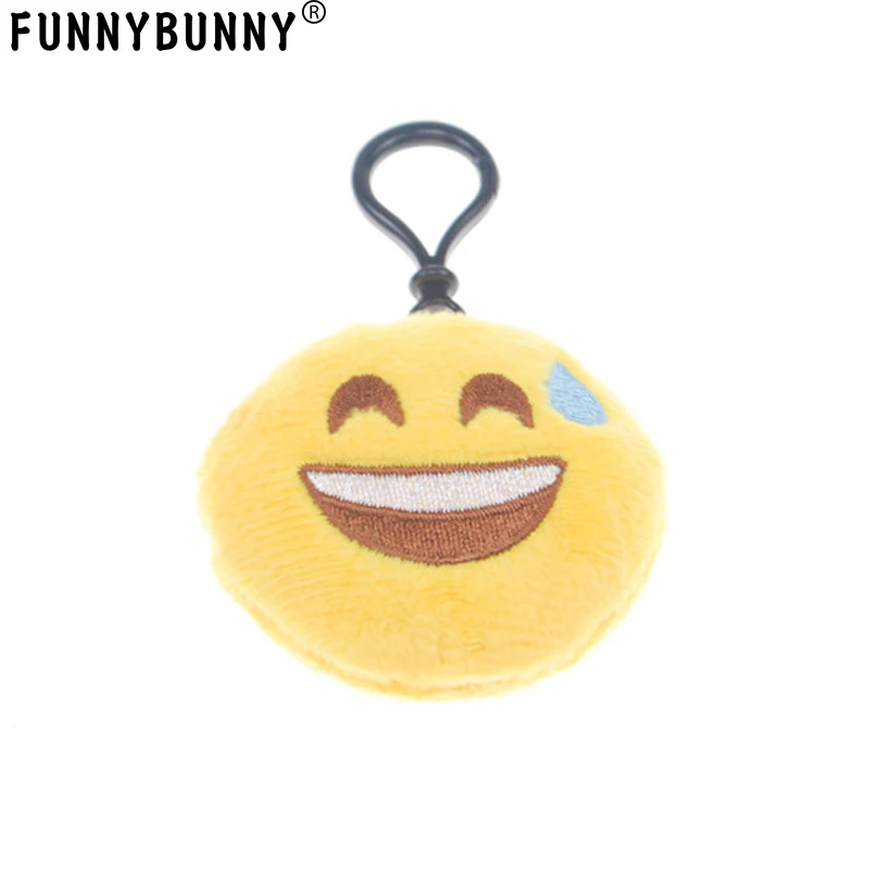 

FUNNYBUNNY Emoji Keychain Mini Cute Plush Pillows, Key Chain Decorations, Kids Party Supplies Favors