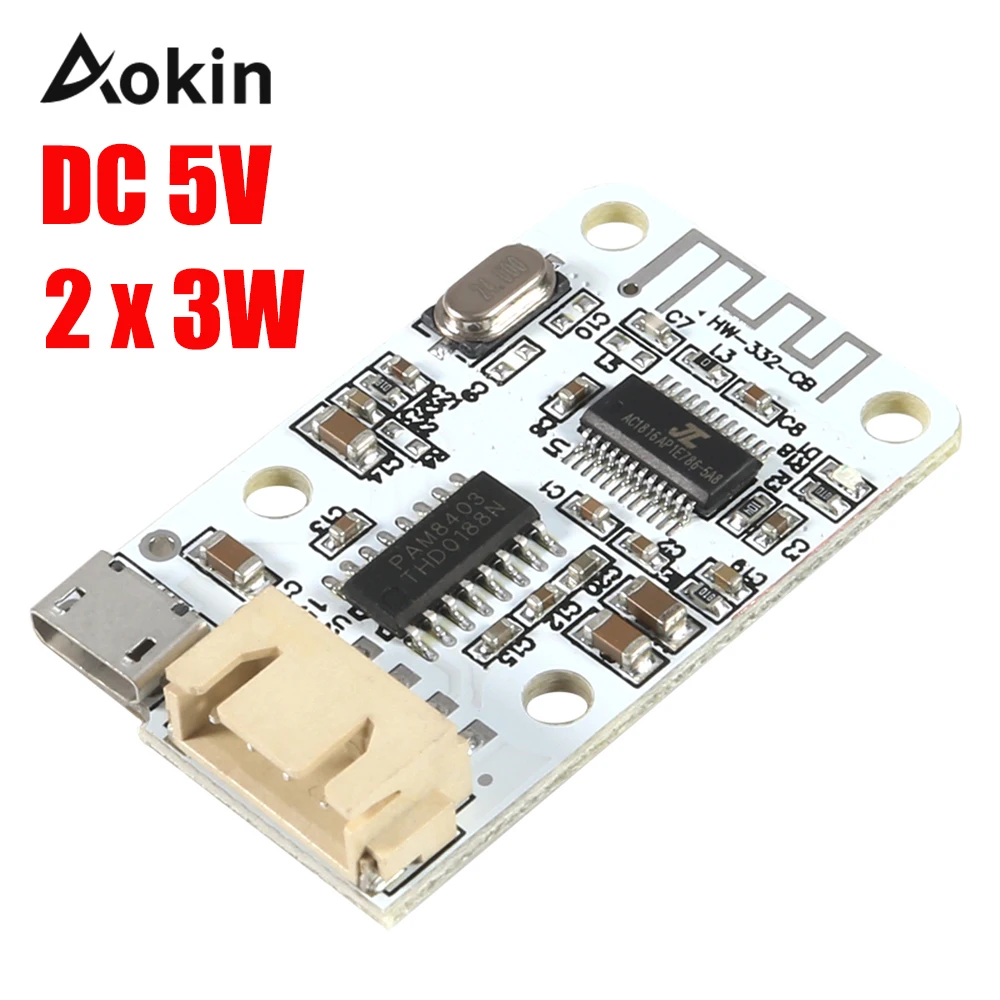 3 Вт * 2 DC 5 в микро USB мощность + Bluetooth 4 0 аудио приемник плата беспроводной цифровой