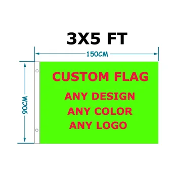 

Custom flag 90*150cm your design flag With White Sleeve Metal Gromets