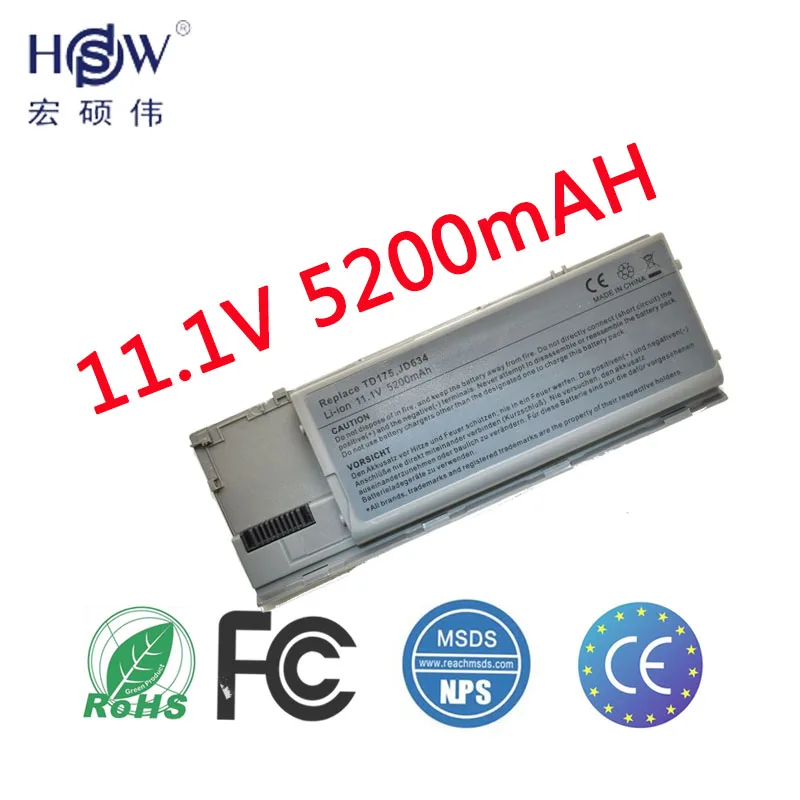 HSW ноутбук Батарея для Dell D620 D630 D631 M2300 KD491 KD492 KD494 Батарея для ноутбука KD495 NT379 PC764 PC765 PD685 RD300 Батарея