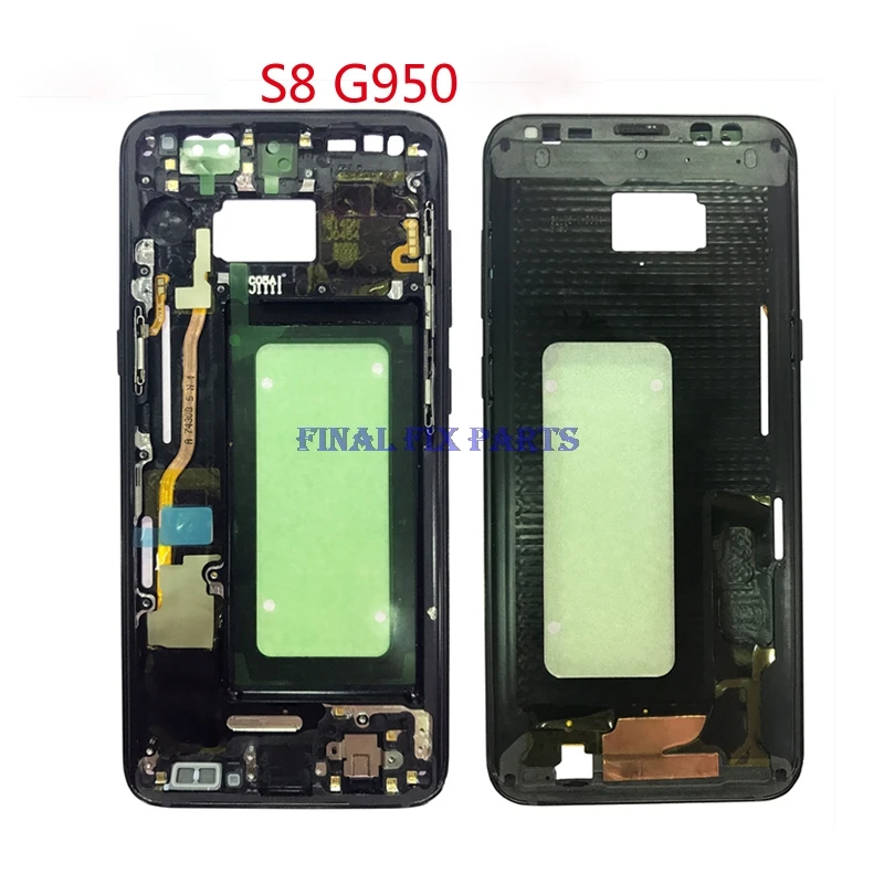 

For Samsung Galaxy S8 G950 Middle Frame Bezel Metal Frame Housing Chassis With Small Parts + Side Button Flex Cable Parts