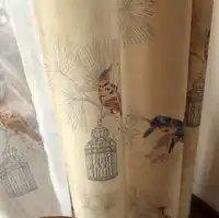 Customized Curtains for Living Room Pastoral Curtain for Bedroom Luxury Sheer Curtains Birds Printed Window Drapes Home Decor