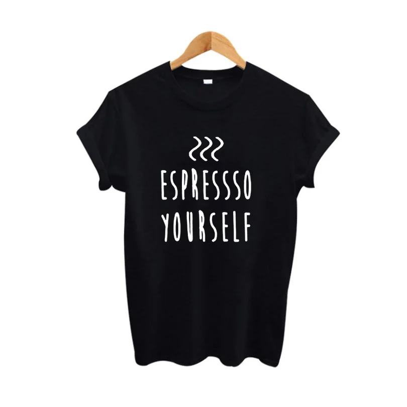 

Espresso Yourself tshirt Casual Women Tops Tumblr Hipster Ladies Work T Shirt Fashion Harajuku Slogan Coffee Tee Shirt Femme
