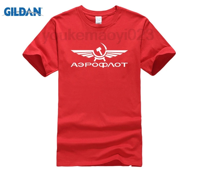 

GILDAN Aeroflot AIRFORCE RUSSIAN RUSSIA CCCP T-shirt Top Lycra Cotton Men T shirt