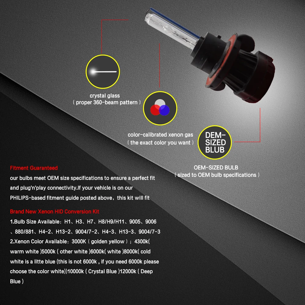 Luz de Nevoeiro Kit de Lâmpadas de Cabeça Jgaut Xenon H13 12 v 110 w Automóvel hi - lo Feixe 3000 k -12000 Frente Lâmpada Automóveis Car Hid dc 3 v 110 w Luz de Nevoeiro Automóvel