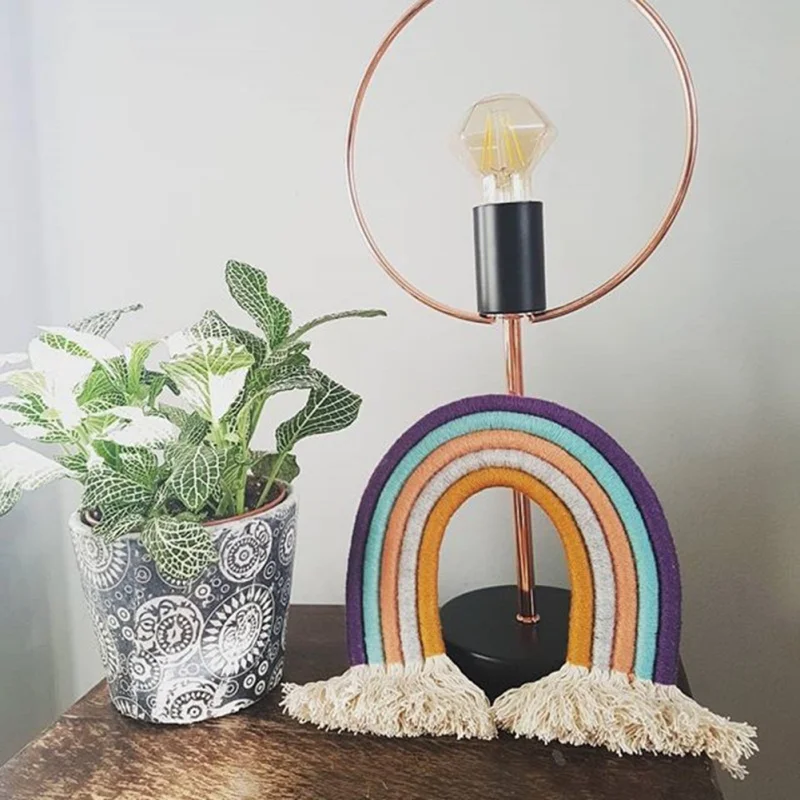 

Nordic Braided Rainbow Wall Tapestry With Tassel Macrame Kids Gift Room Decoration Handmade Knitted Hanging Wall Art