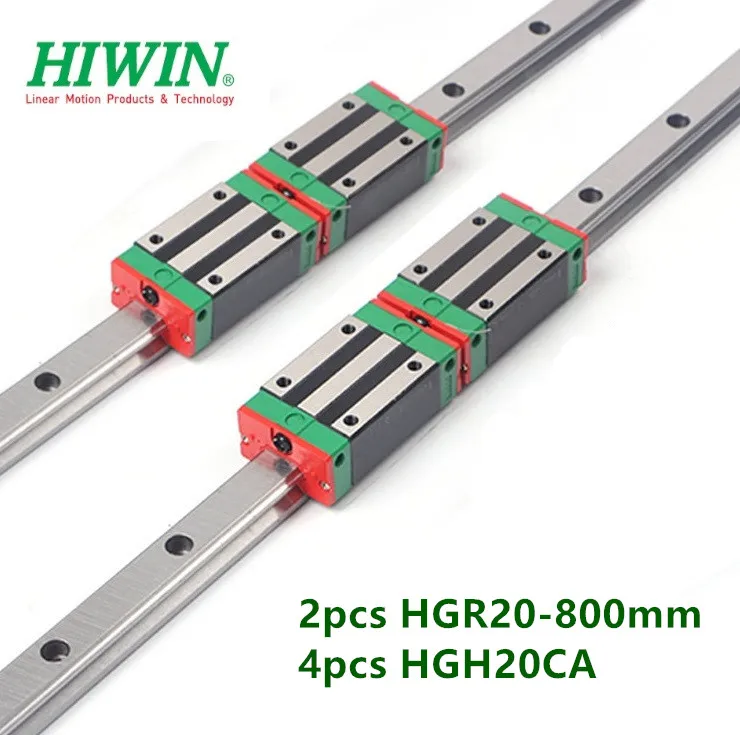 

2pcs original HIWIN linear rail HGR20-800mm guide +4pcs HGH20CA narrow block carriage bearings for CNC