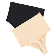 1 шт., женские бесшовные трусики с высокой талией черного и бежевого цвета, трусы для похудения, стринги majtki damskie