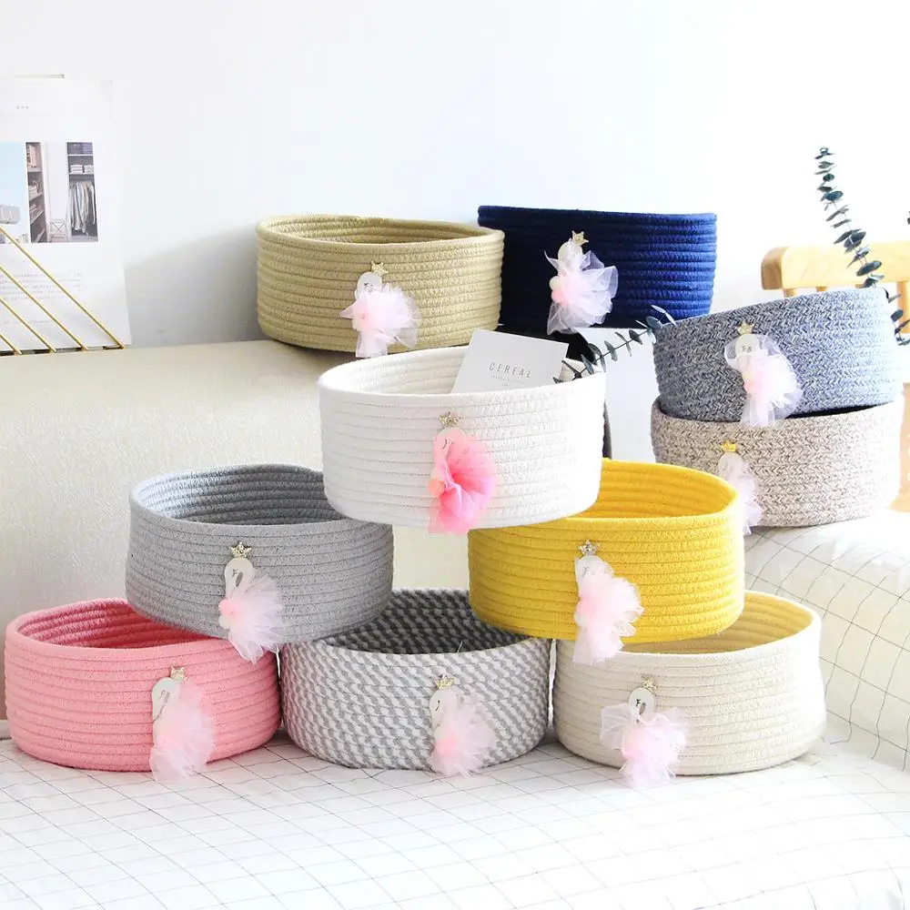 Coloffice Cute Swan Cotton Rope Stationery Holder Desktop Storage
