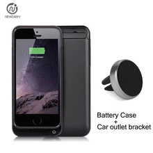 NEWDERY RCN External Backup Power bank Pack battery Charger Case Cover For iphone SE 5S 5 5C with Magnetic Car holder