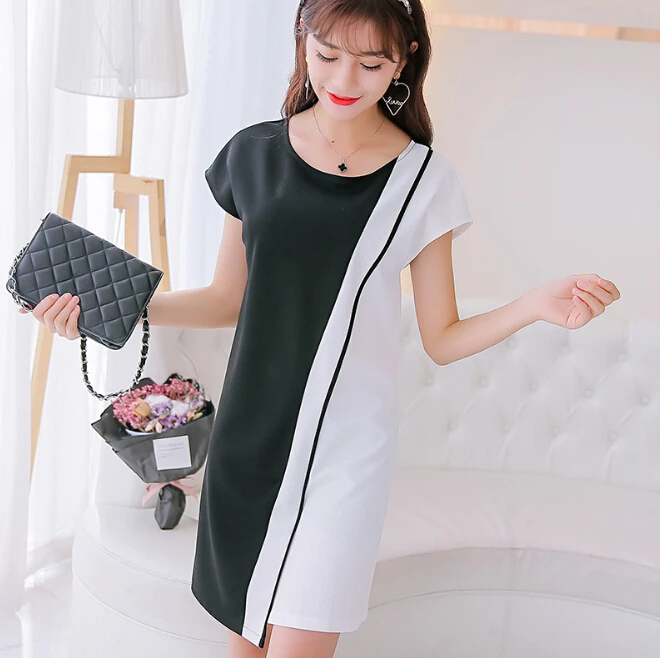 Summer dress women clothing bodycon dress Korean cute short sleeve
