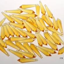 H& D 10 шт. желтый кристалл ледяная Призма капельная Люстра Запчасти Освещение Призмы капельки призмы Свадебная вечеринка домашний Декор Аксессуары
