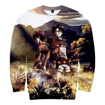 

2018 New Attack Titan 3D Print Long Sleeveless Covered Sweatshirt 2018 Anime Men/Woman Casual Sleeveless Sweatshirt Normal Wear