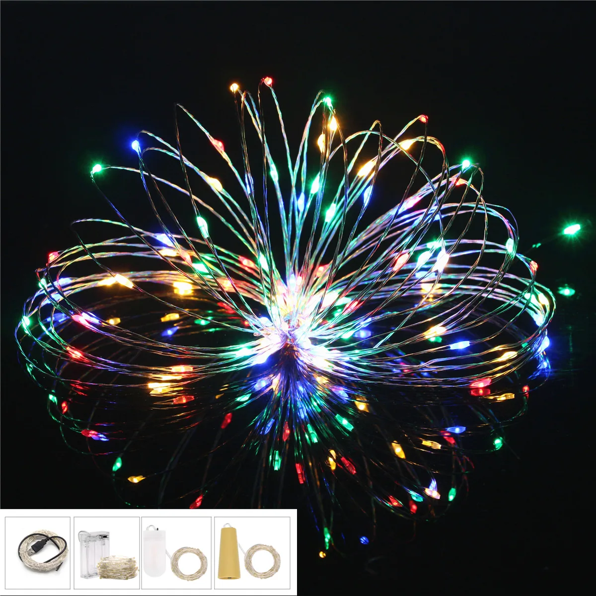 

Fairy LED String Lights Silver Wire 20M 10M 5M 2M 1M For Christmas Wedding Party Decoration Home Garland Powered by Battery USB