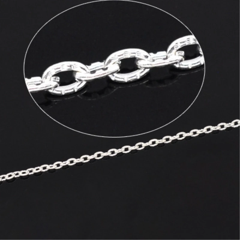 

Free Shipping! 10M Silver Plated Textured Cable Link Chain 3x2mm (B14897)