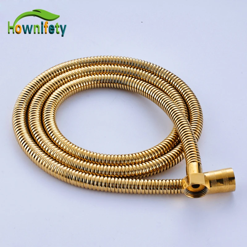 Luxury Gold Solid Brass 150cm Shower Hose Bathroom Accessories Flexible