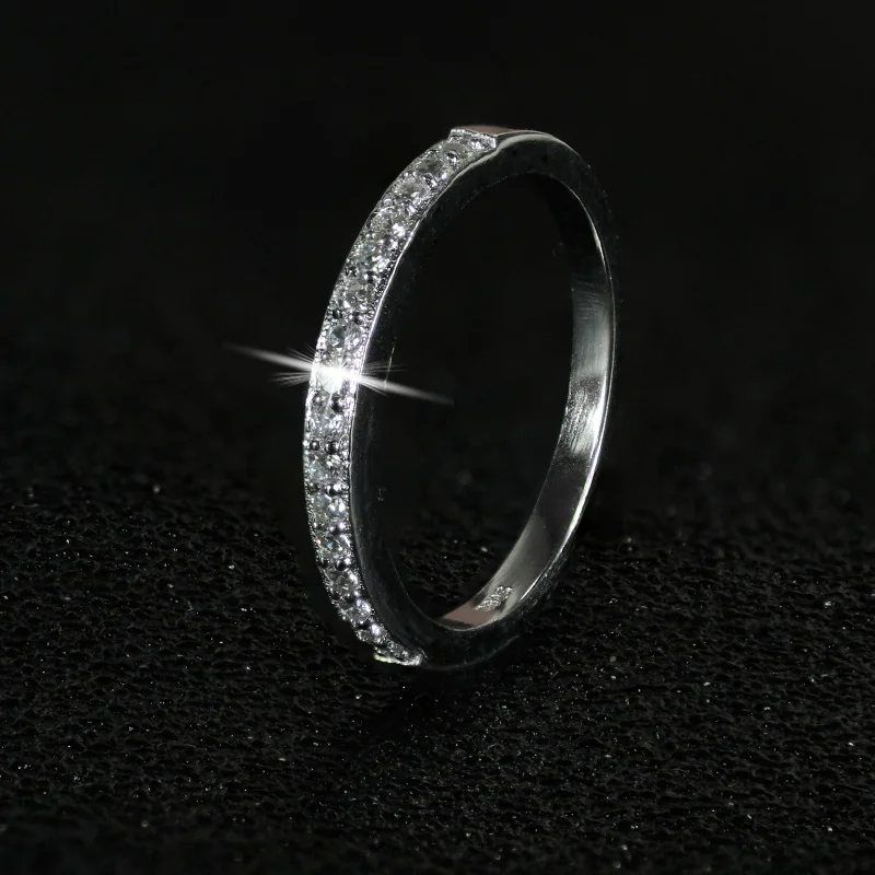 Solid Real 925 Sterling Silver Ring Engagement wedding band ring for Women eternity finger design fashion personalized LR4211AS