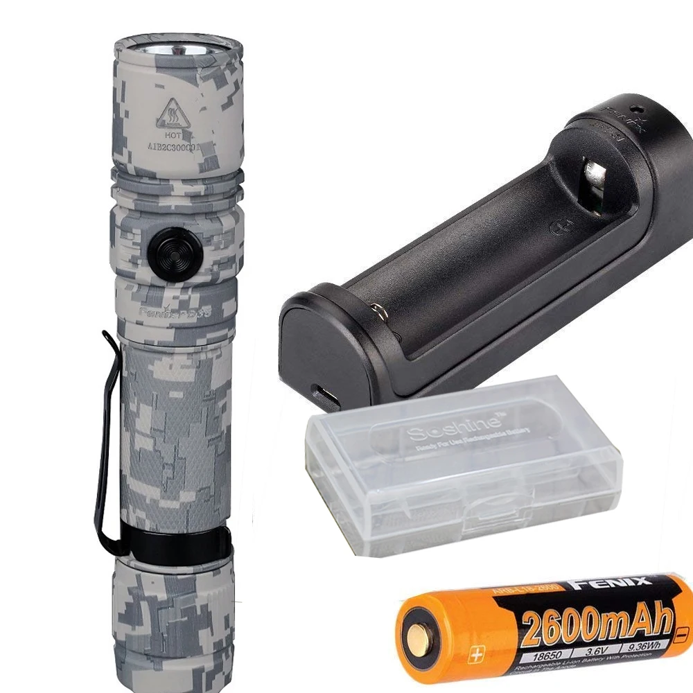 

Fenix PD35 V2.0 (Digital Camo) 2018 Edition V2 1000 Lumen CREE XP-L HI V3 LED Tactical Flashlight with battery and charger