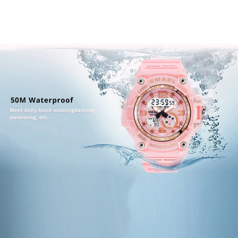 Billige SMAEL Frau Uhren Sport Im Freien LED Uhren Digitale Uhren Frau Armee Uhren Military Big Zifferblatt 1808 Frauen Uhr Wasserdicht