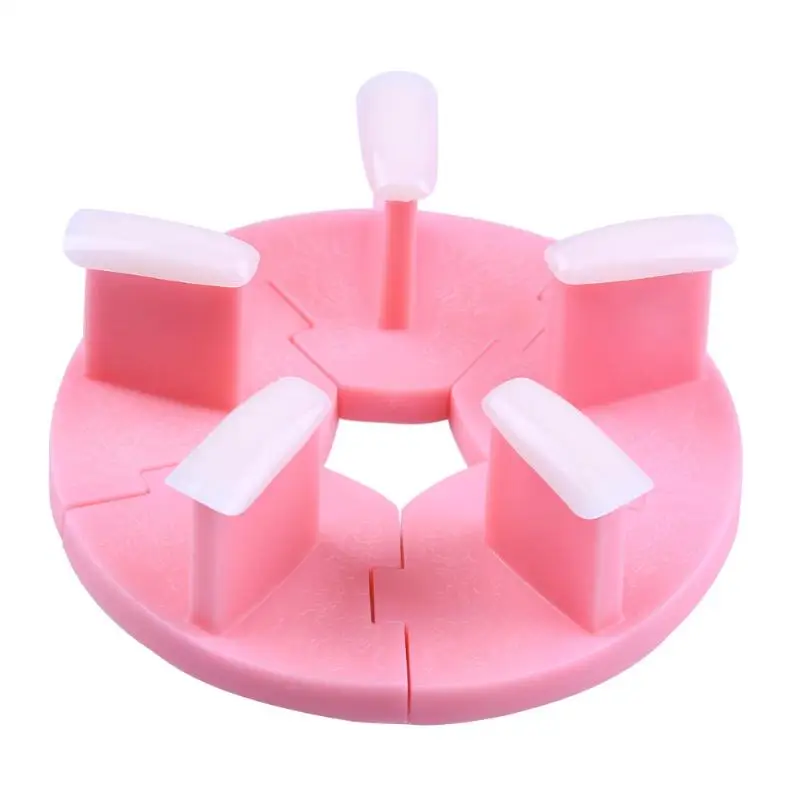 

Durable Removable Lotus Salon Nail Art Tips Display Practice Stand Holder Manicure Tools Set with 5pcs Free Cost False Nail Tips