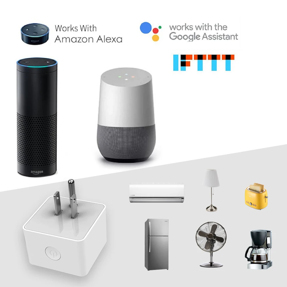 4 шт умная розетка мини умная вилка Wifi розетка работает с Google Assistant IFTTT для функции таймера голосового управления