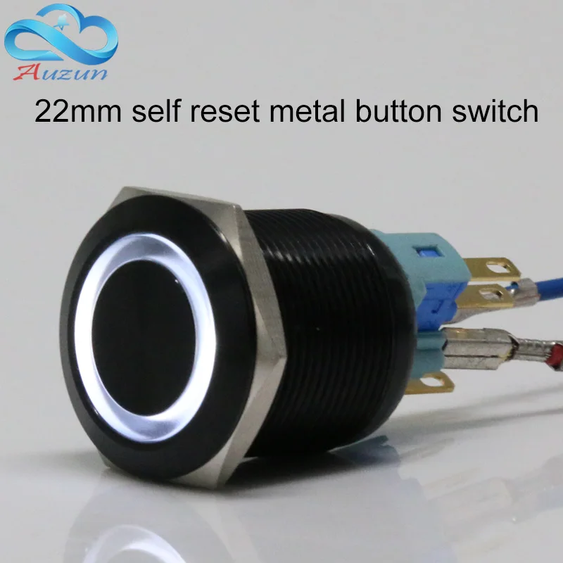 

The 22-mm reset metal button switch instantaneously alumina 5A red and yellow black 6V 12V24V220v