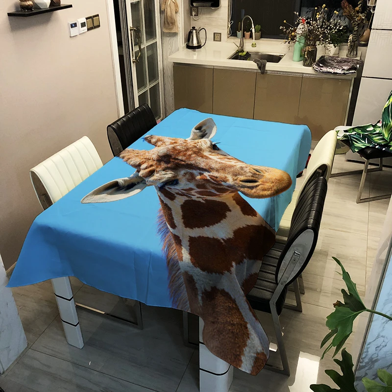 3d скатерть с животными креативные зеленые растения Фламинго узор полиэстер удобная Водонепроницаемая скатерть крышка для детей