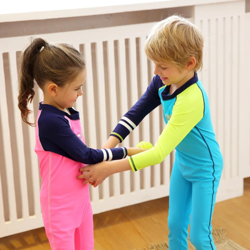 Kids One Piece Long Sleeve Full Body Sun Protection Rash Guards Swimsuit With Cap Zip Up Lycra Wetsuit Swimwear Baby Girls Boys Rash Guard Aliexpress