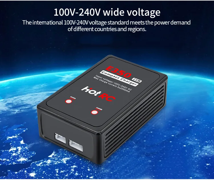 1 шт. Chaude RC E350 Pro 7 4 В/11 В литий-полимерные батареи Chargeur 2 s 3 Cellules batterie chargeur 25 Вт 2000mA Pour