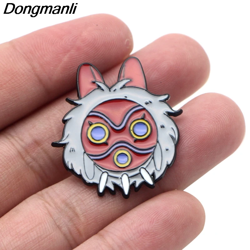 P3169 Dongmanli Mononoke маска hime металлические эмалированные булавки и броши для женщин и мужчин нагрудные булавки сумки значок крутые подарки