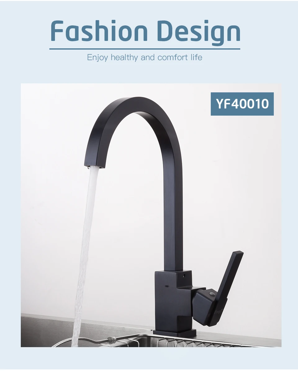FRAP kitchen faucet Space Aluminum Hot and Cold Water mixer Tap 360 Degree Rotation Deck Mounted Crane YF40010/11/F4052/52-5