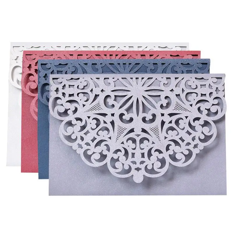  10PCS New Laser Cut Hollow Cover Wedding Invitations Cards Greeting Cards Business Simple Style Inv - 32932144098