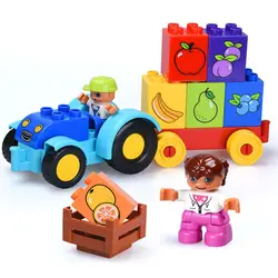 18 шт. DIY конструктор duplo фрукты транспорт игрушки креативные Строительные кирпичи большая модель набор фигурка образование мультфильм