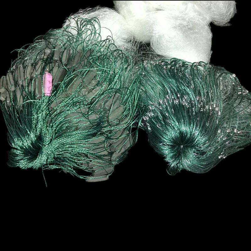 quality gill net H3*L80m 3layer 3.5cm and 15cm mesh sink net fish trap sticky fishing net outdoor pesca fishing network