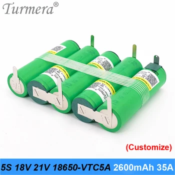 

5s 18v 21v battery 18650 pack 18650 vtc5a 2600mah 35a welding battery for screwdriver battery and vacuum cleaner customized NEW
