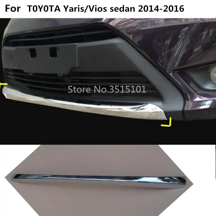 Parachoques De Cubierta De Coche Abs Cromado Barra De Proteccion Delantera Rejilla Borde De Marco Para Toyota Vios Yaris Sedan 2014 2015 2016 Abs Chrome Front Bumper Trimtrim Chrome Aliexpress