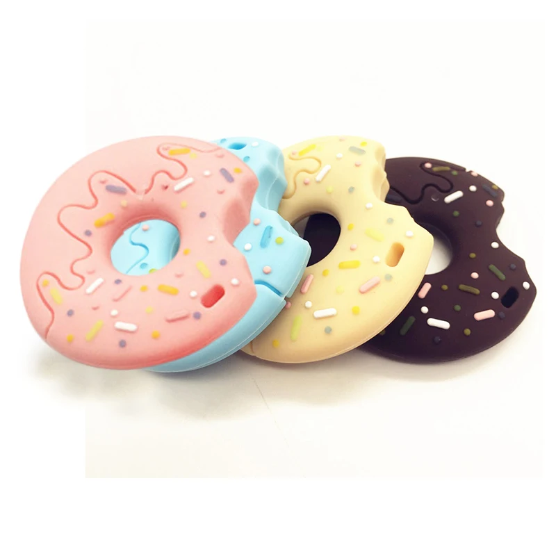 

Newborn Baby Donut Teether Silicone Teethers Teething Chew Toy Kids Teether Training Pacifier Pendant