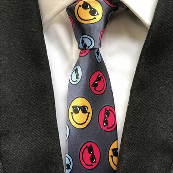 

Fashion Smile Ties 5cm Width Necktie Happy Face Gravatas Free Shipping