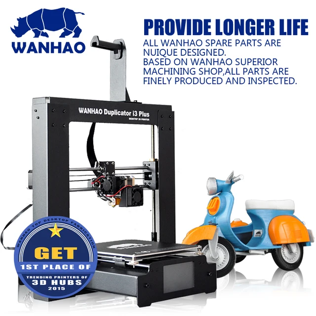 Cheap Newest DIY reprap kit, WANHAO i3 Plus, Professional 3D Printer in Metal Frame,High Precision,with Touch LCDandfree filament