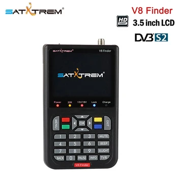 

V8 FINDER DVB-S2/DVB-S Satellite finder MPEG-4 DVB S2 Satellite Meter Full 1080P lnb 3000mA Battery Sat finder