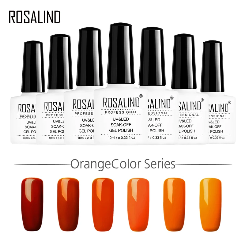 

ROSALIND 10ML Pumpkin Orange Color Nail Gel Polish Nail Manicure Design UV LED Soak Off Long Lasting Gel Varnishes Nail Art