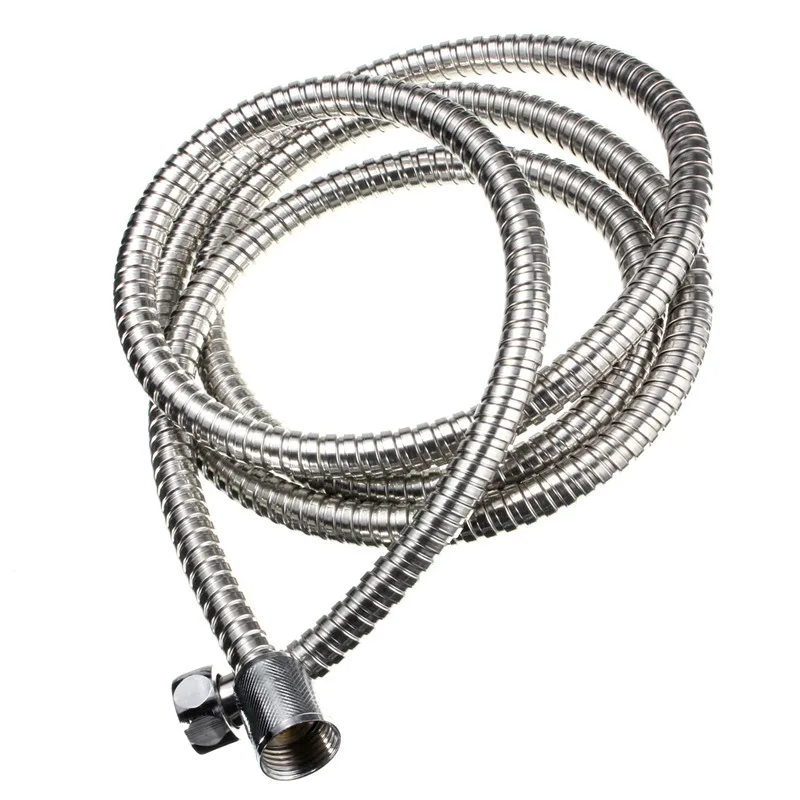 Image Stainless Steel Shower Head Hose Pipe 2m Long Standard Chrome Flexible Bathroom Bathroom Tool Brand New