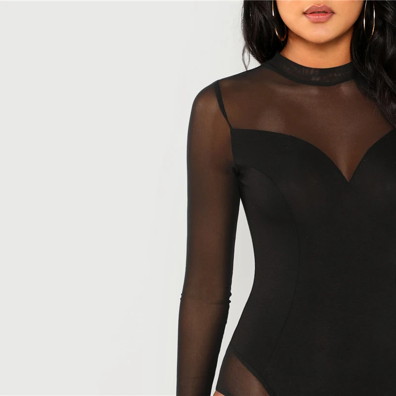 Women's Black Sexy Style Bodysuit 10