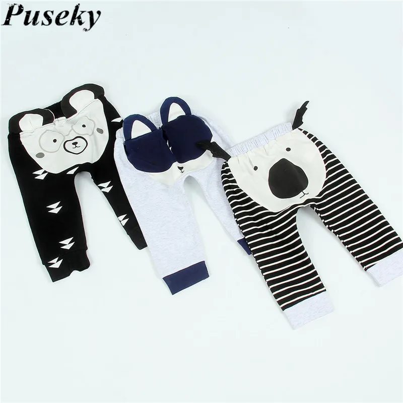 

Puseky Infant Toddler Baby Cute Stripe Triangle Print Bear Mouse Animal Butt Pattern Ears Long Pants Trousers Kids Xmas Gift