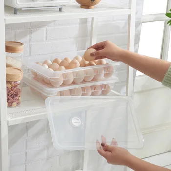 

Inter Design Refrigerator Storage Organizer for Kitchen, Covered Egg Holder, 24 Eggs, Clear