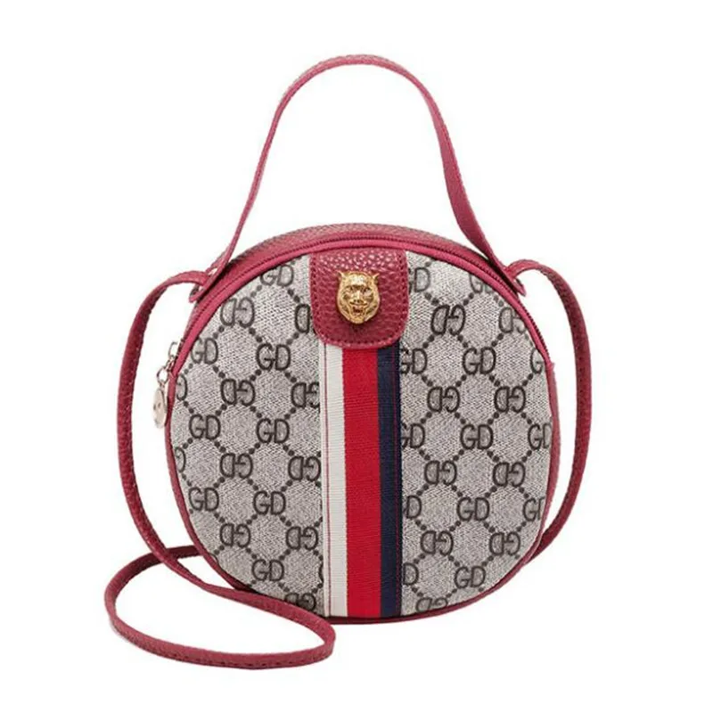 

2019 New Shoulder Messenger Bag Round Handbag Fashion Trend Female Student Packet PU Zipper Ladies shoulder Bag Small Organizer