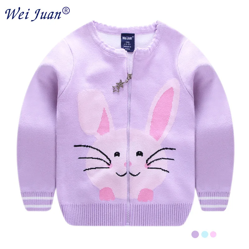 

Cartoon Baby Girl Sweater 2018 Brand Winter Girl Long Sleeve Knitted Zipper Coat Kids Autumn Sweater For Girls Christmas Coat