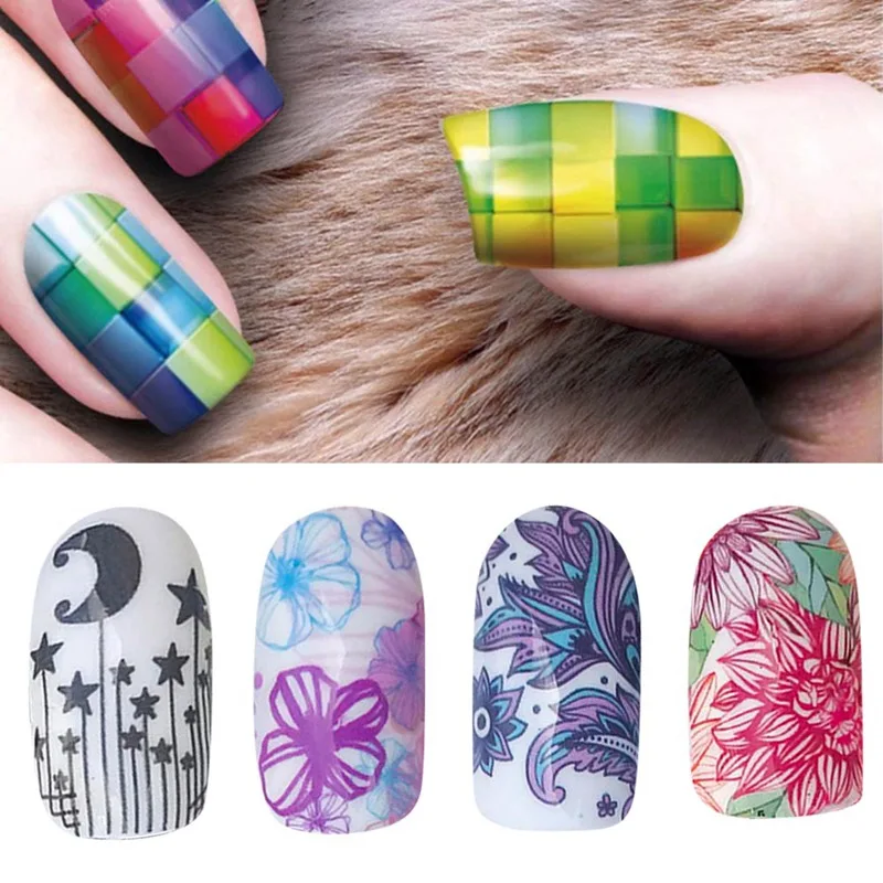 

5pcs Water Sticker For Nails Art Decorations Slider Flowers Nail Stickers Design Decals Manicure Lacquer Foil Polishing