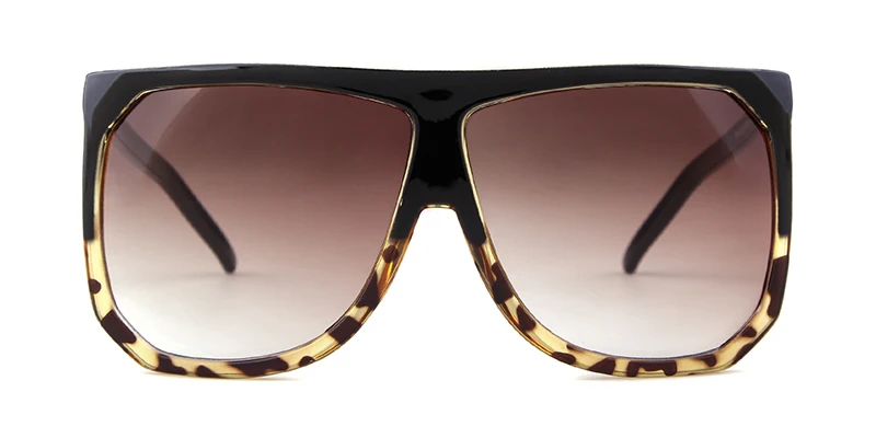 Who Cutie, негабаритные солнцезащитные очки-авиаторы для женщин, фирменный дизайн, черепаховая оправа, плоский верх, модные тонкие солнцезащитные очки, оттенки OM753 - Цвет линз: C2 BLACK tortoise
